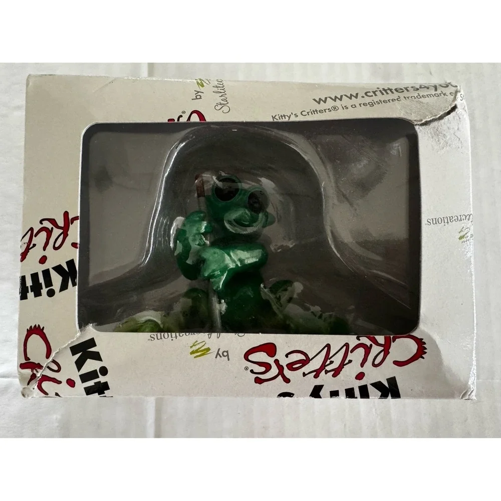 KITTY'S CRITTERS On The Green FROG CERAMIC WITH BOX 2007‎ Golfers Gift